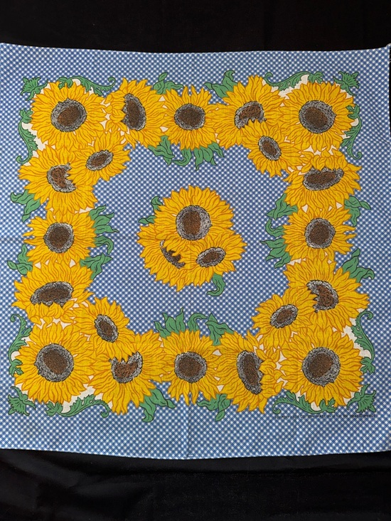 Vintage Accessories - Vintage Sunflower Bandana Scarf